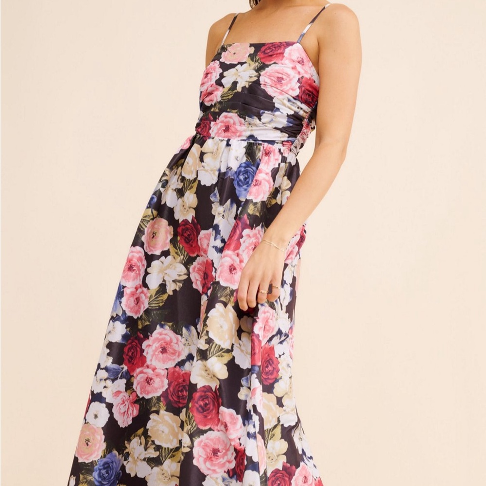 Anthropologie Pink and Purple Maxi Sundress Spaghetti Strap